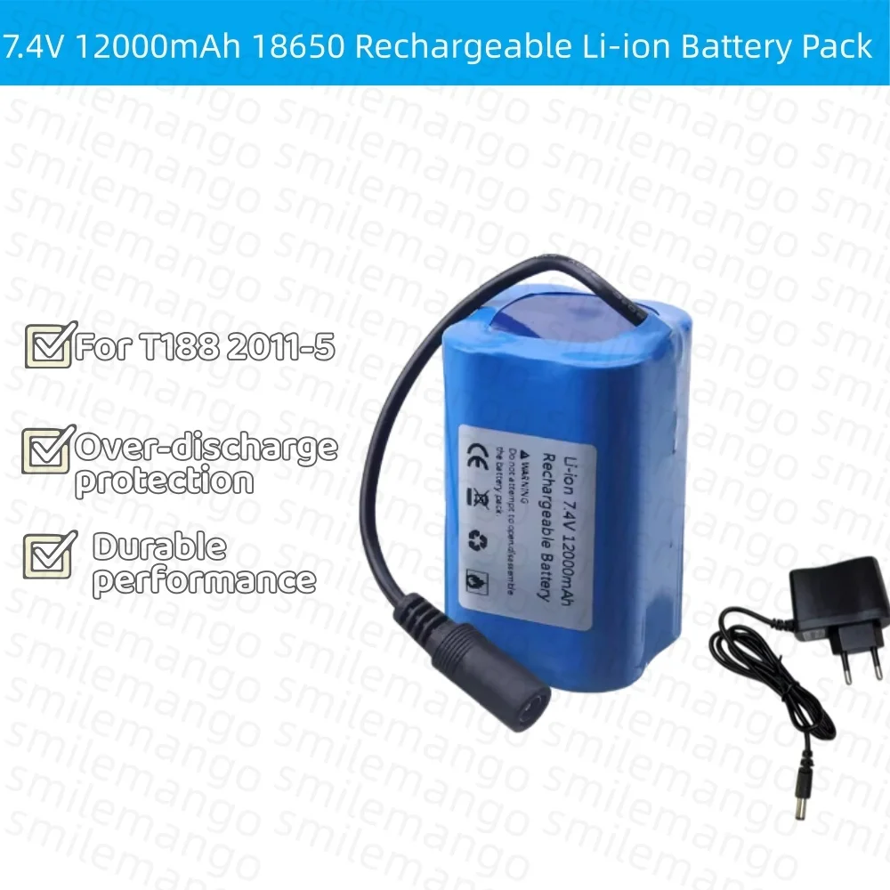 Fish Finder Charger - 7,4V 12000mAh Akku mit USB-Ladegerät für